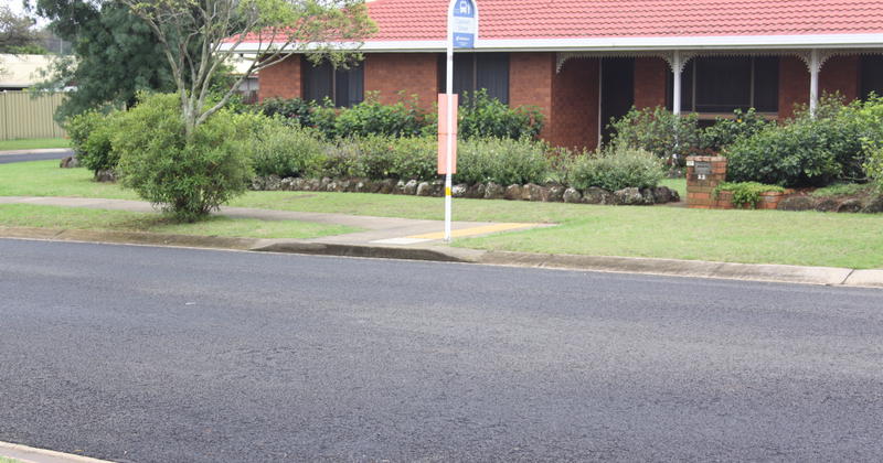 Local bus stop across the street